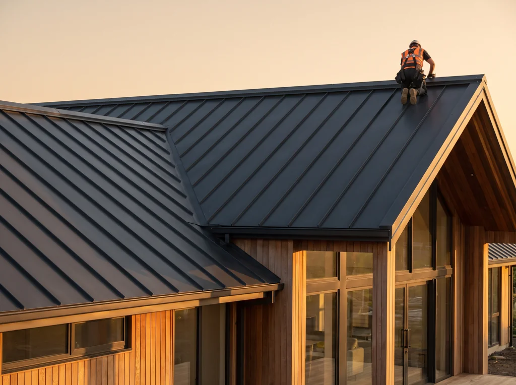 Toiture en bac acier anthracite